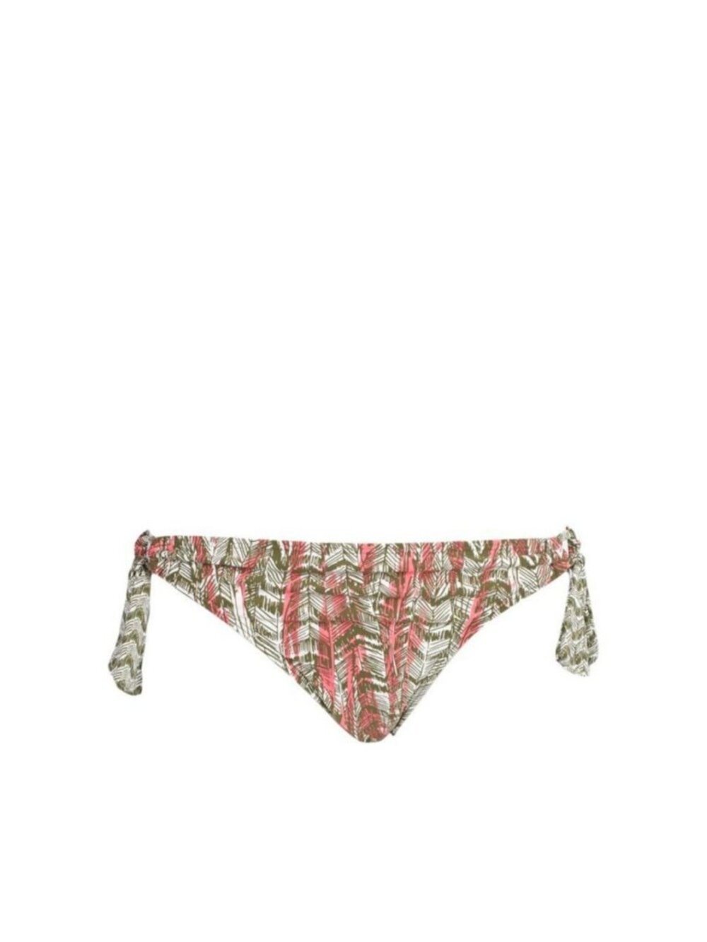 Ella Moss Yuma Retro Bikini Bottom Olive Feather Print em8062 NWT